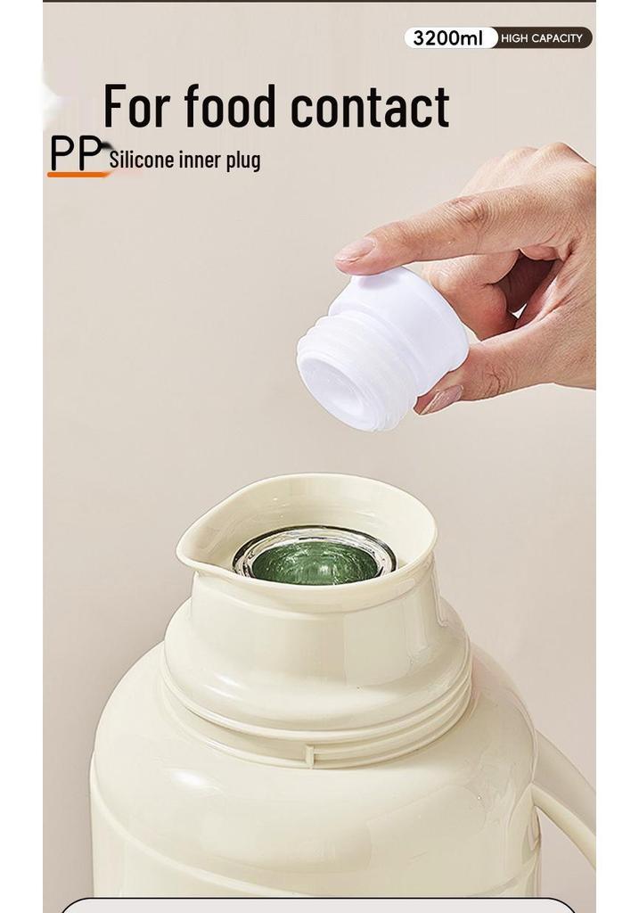 Large Capacity Glass Thermos Bottle with New Insulation Liner - Ideal for Dorms and Home Use