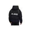 Jordan Paris Saint-Germain Logo Print Badge Hooded Cotton Jacket Men Outerwear Black DB6495-010