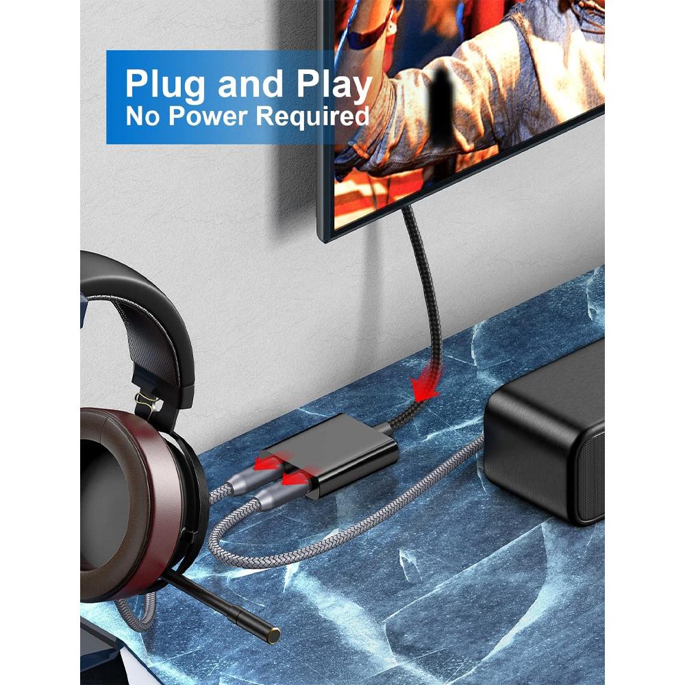 Hannord Optical Fiber Cable 2 In 1 Splitter Toslink Splitter SPDIF 2 In To 1 Out Gold Plated Connectors For PC Laptop PS5 DVD