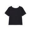 Jordan Solid Color Hollow Round Neck Short Sleeve T-Shirt Women Tops Black DX0465-010