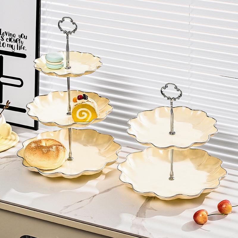 Fruit Plate, Living Room, Household Tea Table, Multi-Layer Afternoon Tea, Dim Sum Cake Plate, Dessert, Front Desk Display Shelf, Light Luxury