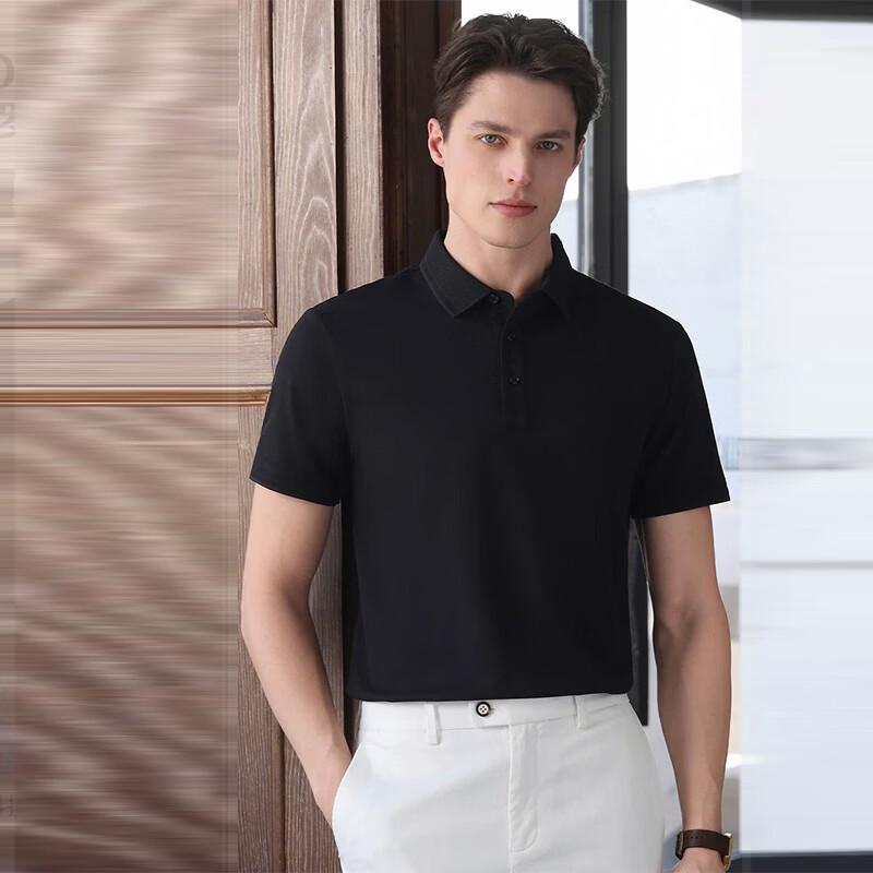 Fengmao Men's 7A Antibacterial Silk Blend Cooling Polo Shirt