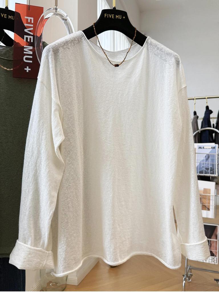 Clearance Bargains: Women's Plus Size Casual Round Neck Long Sleeve Solid Color Top
