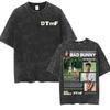 Wholesale Rap Bad Bunny DTMF World Tour Oversized Tshirt for Men Luxurious Fashionable Retro Washed Hiphop Pure Cotton Tshirt