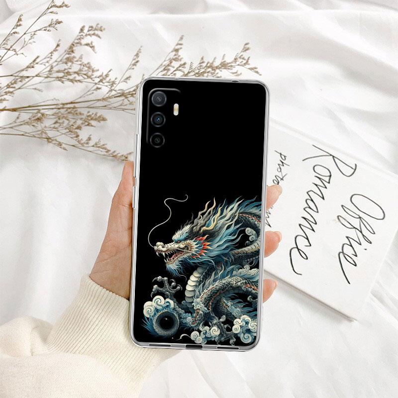 IK23 Chinese Dragon Transparent Phone Case for Motorola Moto G40 G04 G05 One Ace Action  Fusion + Plus Hyper Macro Vision Zoom