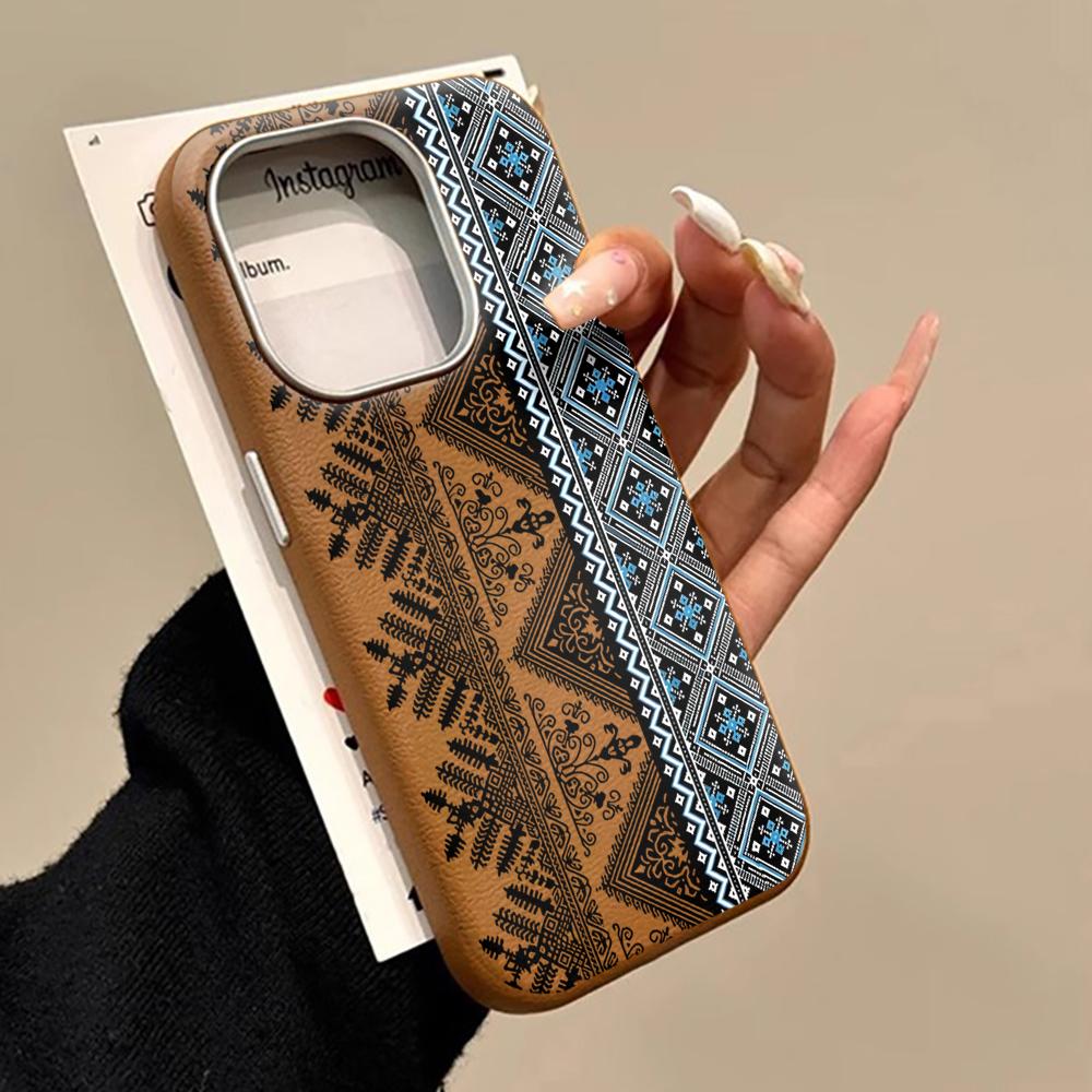 Luxury Fashion Retro Totem Phone Case For iPhone 17 16 15 14 11 Pro Max 13 12 Plus Air Protection Shockproof Silicone Soft Funda