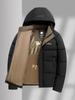 2025 Men's Winter Thickened Hooded Cotton Jacket - Warm, Casual Outerwear for Middle-Aged Dads