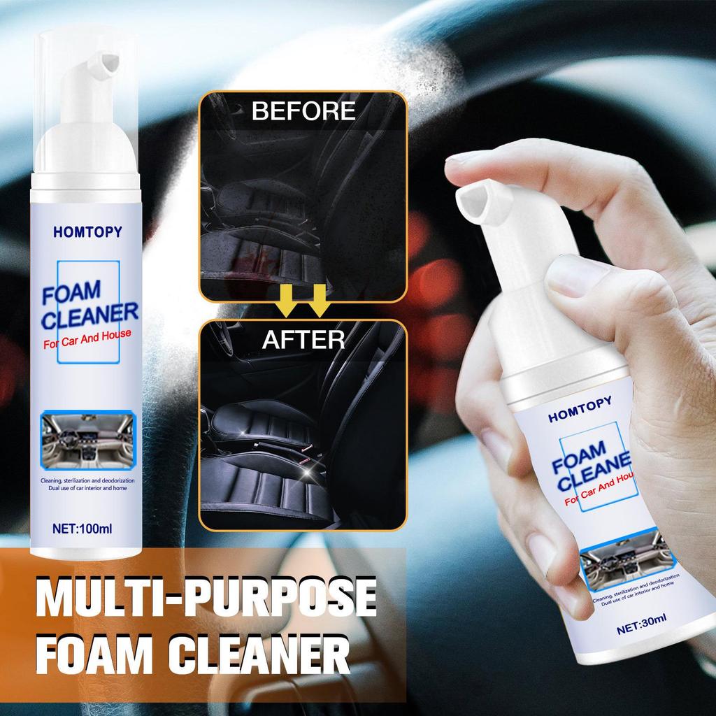 Multifunctional Car Interior Foam Cleaner for Leather Seats & Steering Wheel