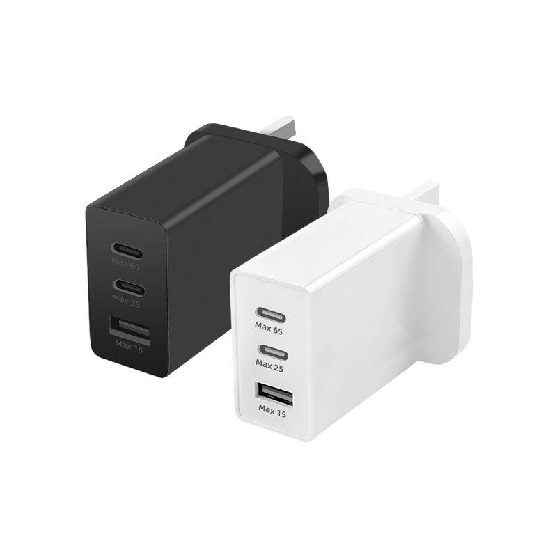 GaN 65w European Multi-port Charger Is Suitable for Samsung Apple 13 Promax Super Fast Charging 2C1A Charging Head