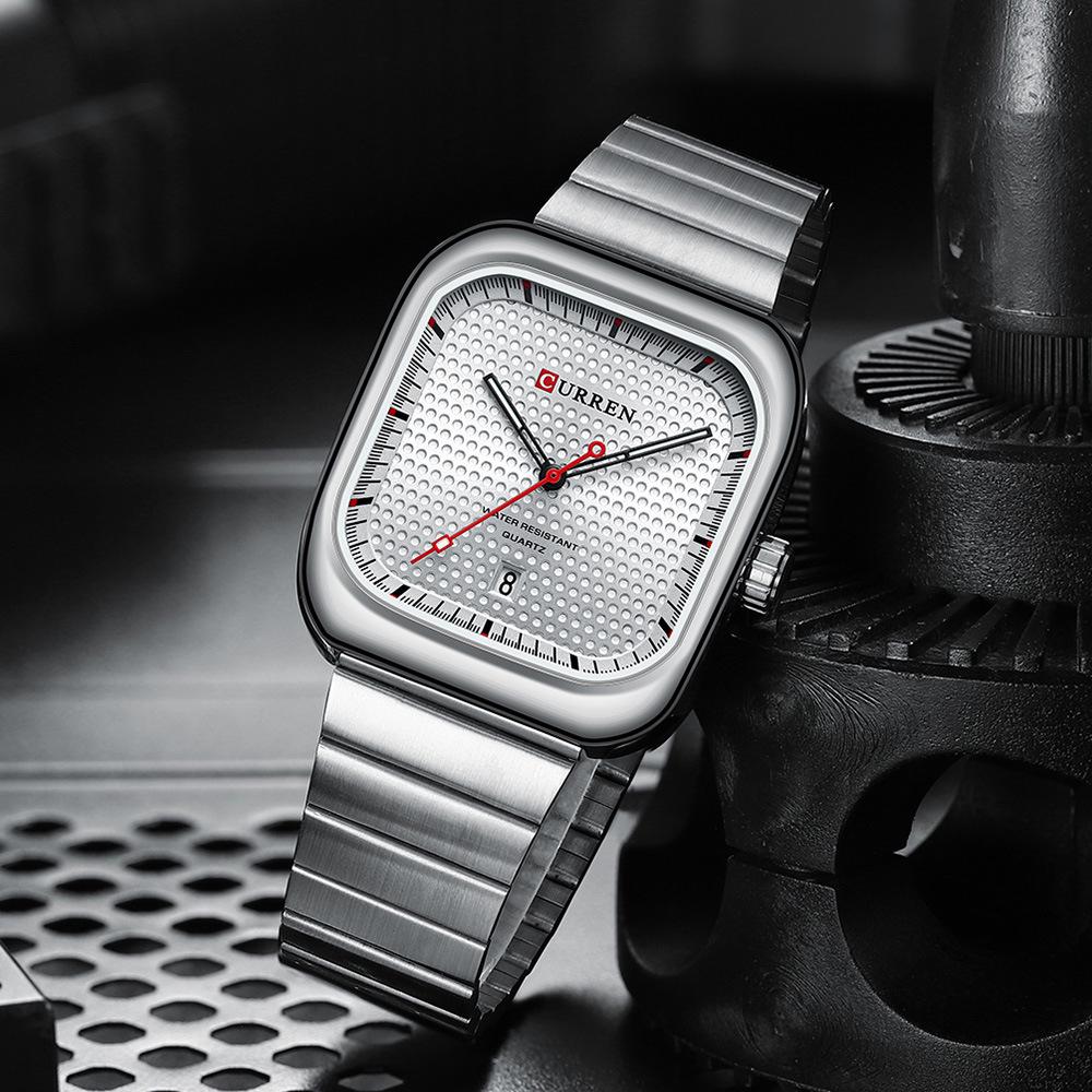 CURREN 8460 Men's Quartz Business Watch – Waterproof, Steel Band, with Calendar.