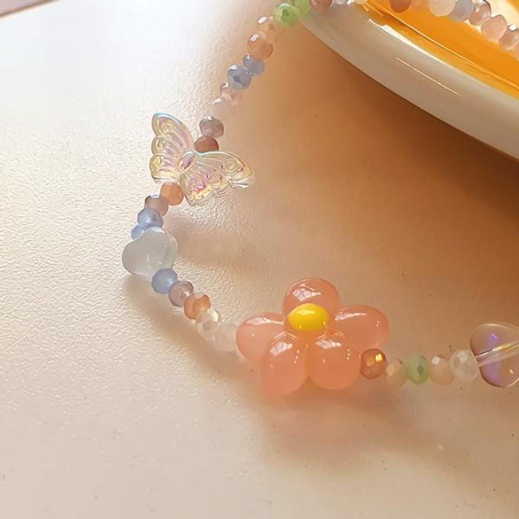 Women's Daily Aurora Butterfly and Heart Beaded Bracelet