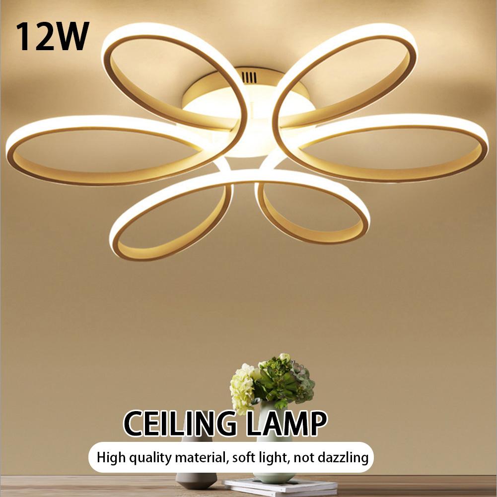 Household LED Chandelier 12W Modern Style Ceiling Lamp Three Colors Flower Design Ceiling Lights Super Bright for Corridor Stair