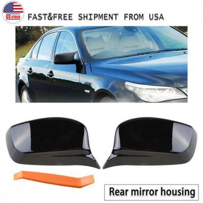 Pair M Sport Side Mirror Cover Caps Gloss Black For BMW E60 E61 2003-2008 BA