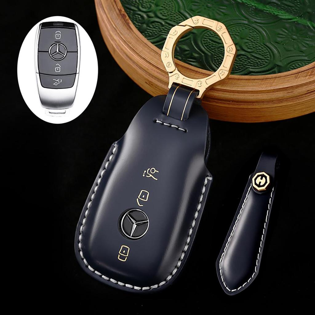 Suitable for 2025 Mercedes-Benz McBach S400 GLS350 Handmade Cowhide High-End Car Key Cover keychain car key case