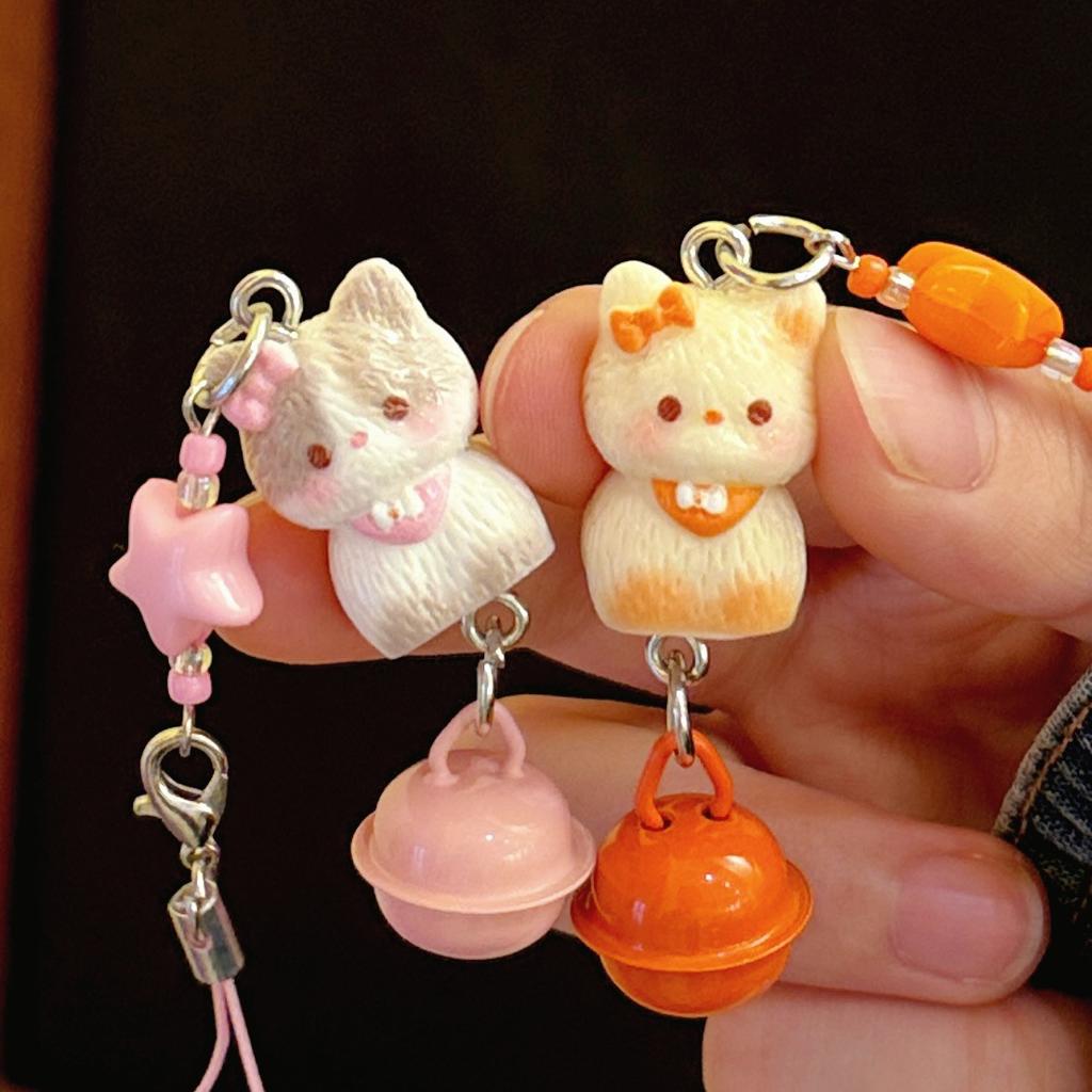 1/3 Pezzi Catenella Portachiavi Ciondolo Gatto Carino Versatile Campanellino Stella Ciondolo Gatto 3D Cartone Animato Portachiavi Ciondolo Borsa