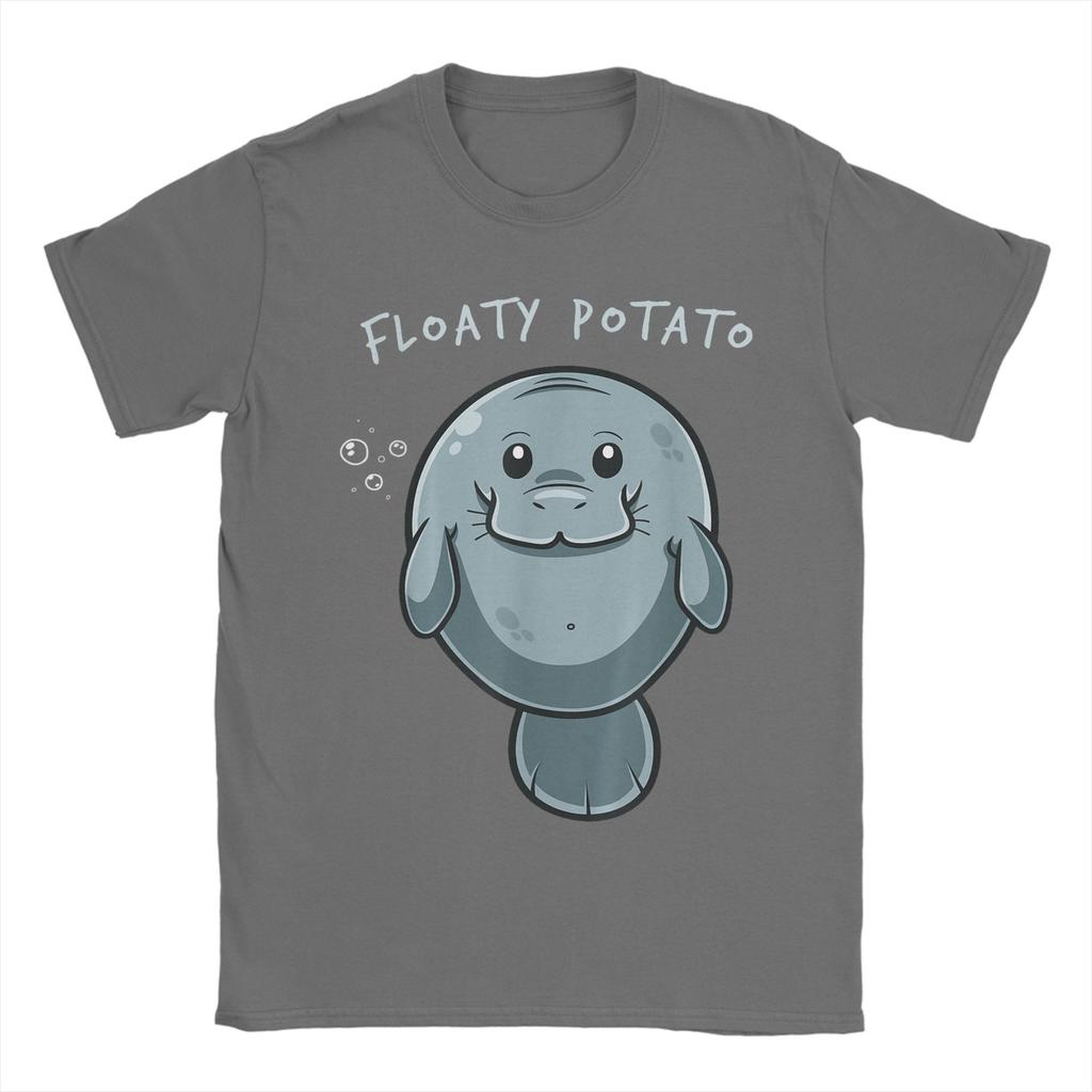 Floaty Potato Funny Kawaii Unisexatee Sea Animal Fish T Shirts for Unisex 100 Cotton TShirt Round Neck Tees Short Sleeve Tops Gift