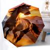 1pc Horse Sunset Automatic Folding Umbrella Portable Collapsible 8-Rib Umbrella for All Seasons, Casual Outdoor Accessory, B58