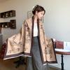 2024 New Autumn Winter Double-sided Imitation Cashmere Air Conditioning Shawl Dual-use Warm Scarf With Chinese Style Printed Women