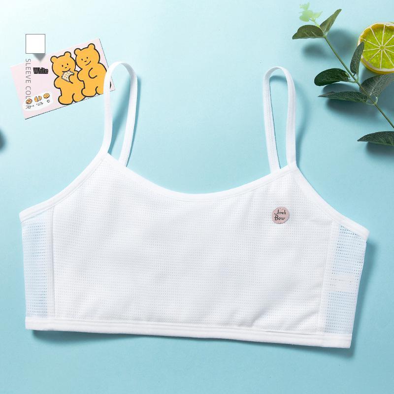 Teen Girls' Breathable Mesh Strappy Vest Bra - Anti-Nipple Summer Style
