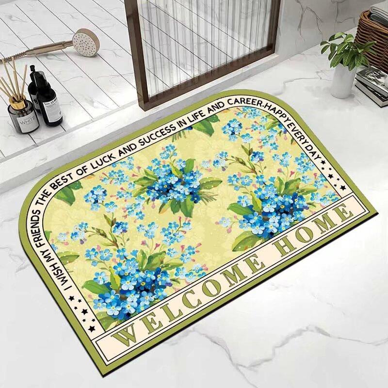 Bathroom Absorbent Floor Mat Soft Diatom Mud Toilet Door Small Carpet Door Mat Quick Drying Entry Floor Mat