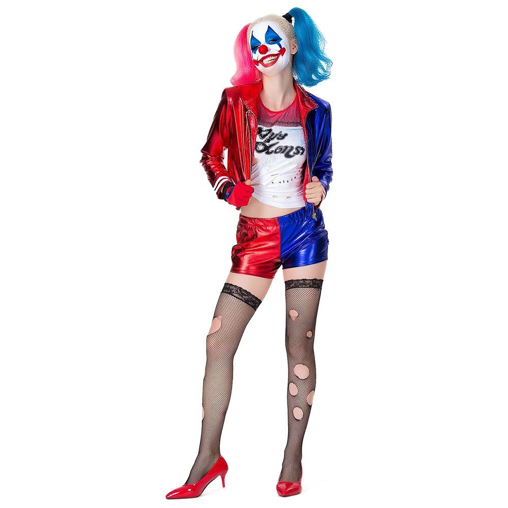 Halloween Suicide Squad Costume Harley Quinn Clown Areen Quinze Cosplay Costume