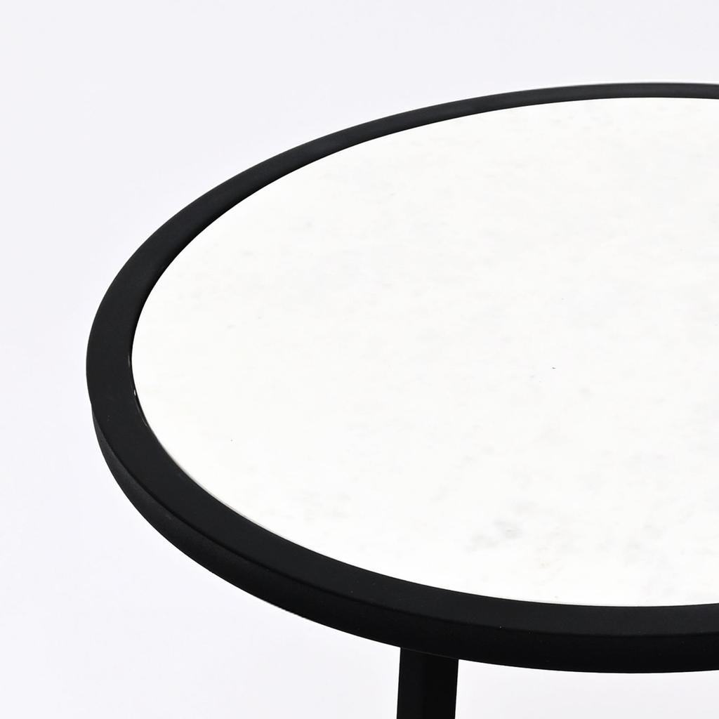 2 Tier Round Marble Table With Iron Base