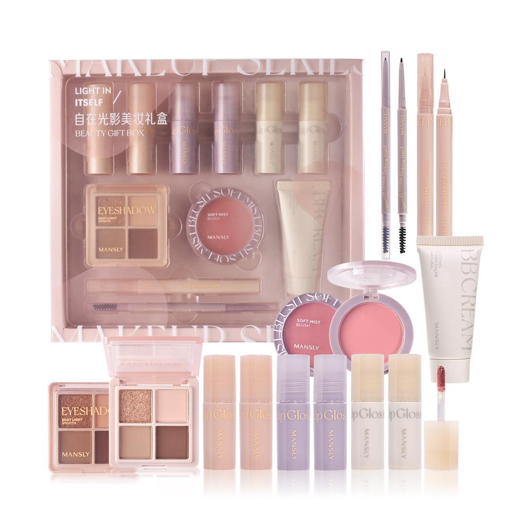 Coffret Maquillage Complet WishesMar - Palette Fards, Crayons Eyeliner Et Lèvres - Teint Clair - Effet Lumineux