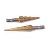 3Pcs Hss Titanium-Coated Spiral Groove Step Drill Bit 3-12 4-12 4-20 Power Tool Step Drill Bits Set Metal Multi-Hole Taper Drill