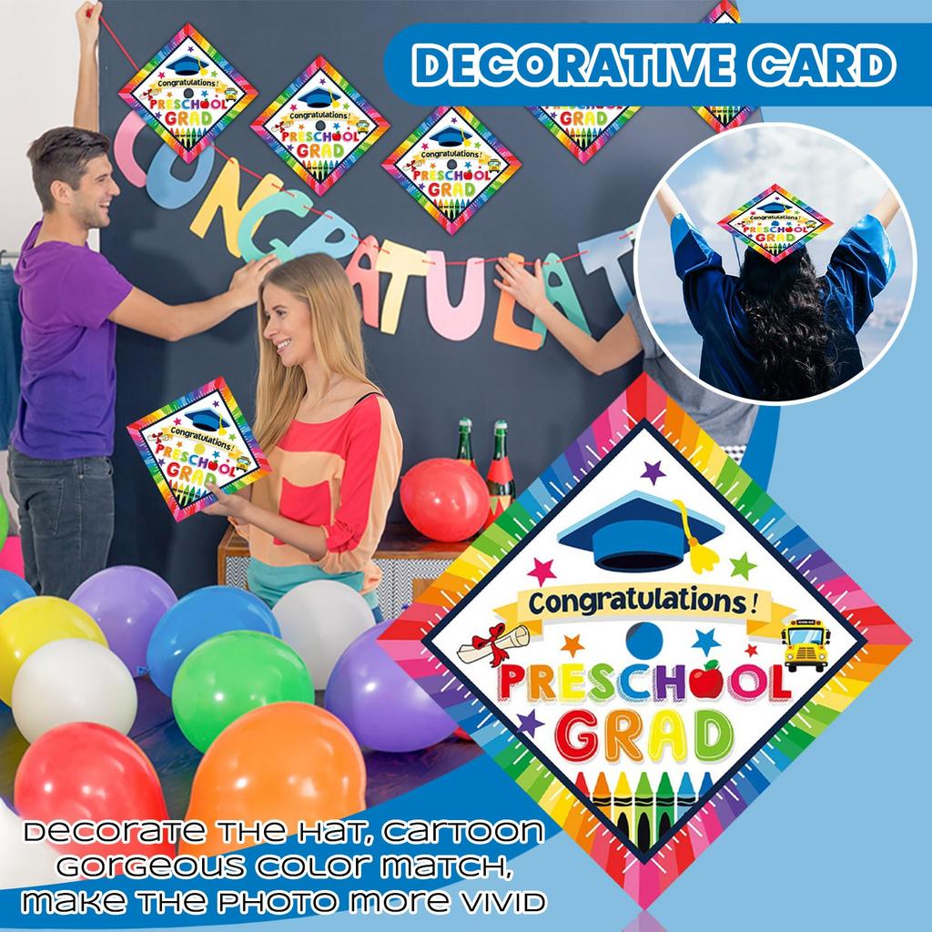 Graduation Season Party Decoration Headdress Colorful Graffitis Kindergarten Graduation Hat Decoration Card
