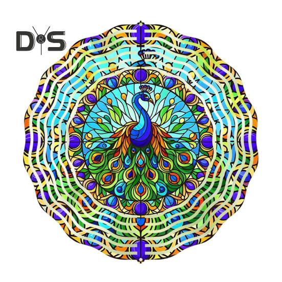 

3D ветряная вертушка Радуга подвесная ветряная вертушка из нержавеющей стали металлическое кинетическое художественное украшение для внутреннего двора садовый декор B