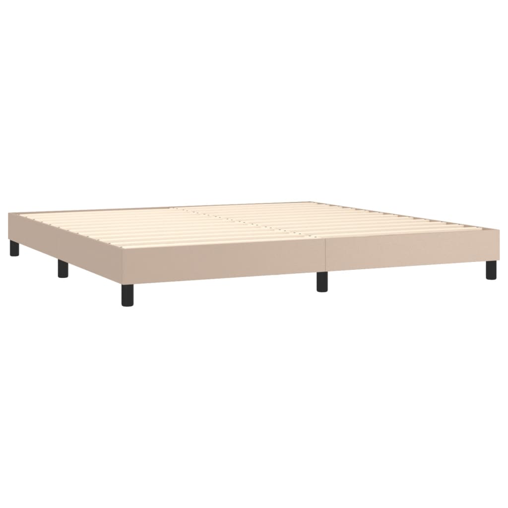 Box Spring Bed Frame Cappuccino Brown 200x200 cm Faux Leather