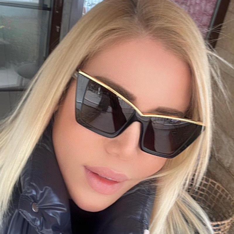 Cat-Eye Metal-Rimmed Women's Sunglasses - Trendy European/American Hip-Hop Style