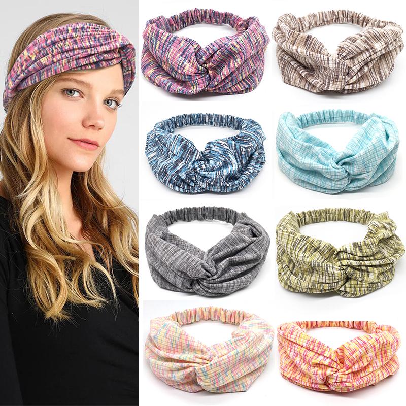 1PC Bohemia Wide Stretch Headbands Multicolor Turban Women Cotton