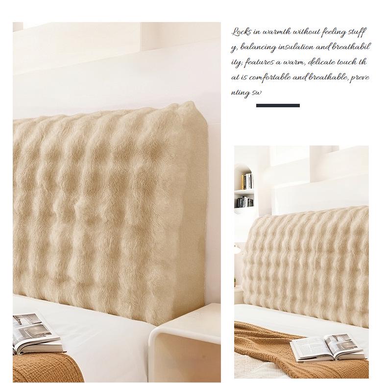 Elastic Upholstered Headboard Cover - Soft, Dustproof & Thickened Protector for Solid Wood Headboards