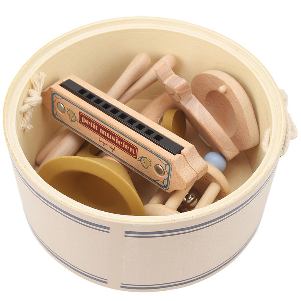 Kids Musical Instruments Simulation Early Education Drum Wood Stick Handbell Trumpet Castanet