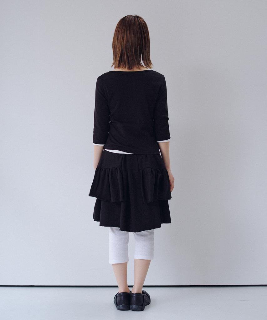Ohesio Shirring Midi Banding Skirt, Black