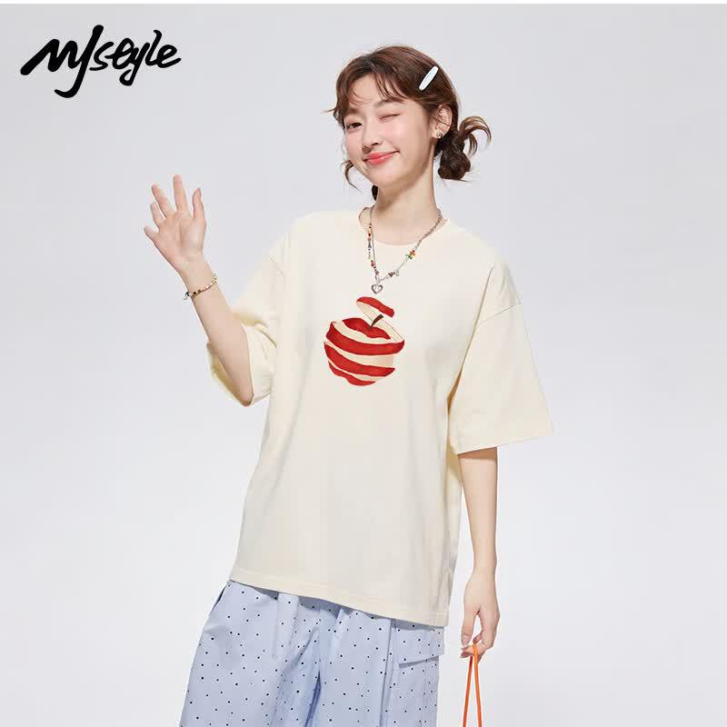 MJ STYLE Cute Print Cotton Loose T-Shirt
