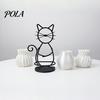 Textured Flower Pots Cat Pot Holder, Multifunctional Desktop Vase Pen Organizer for PLA Small Plants, Minimalist Stand with Pots, Home Decor