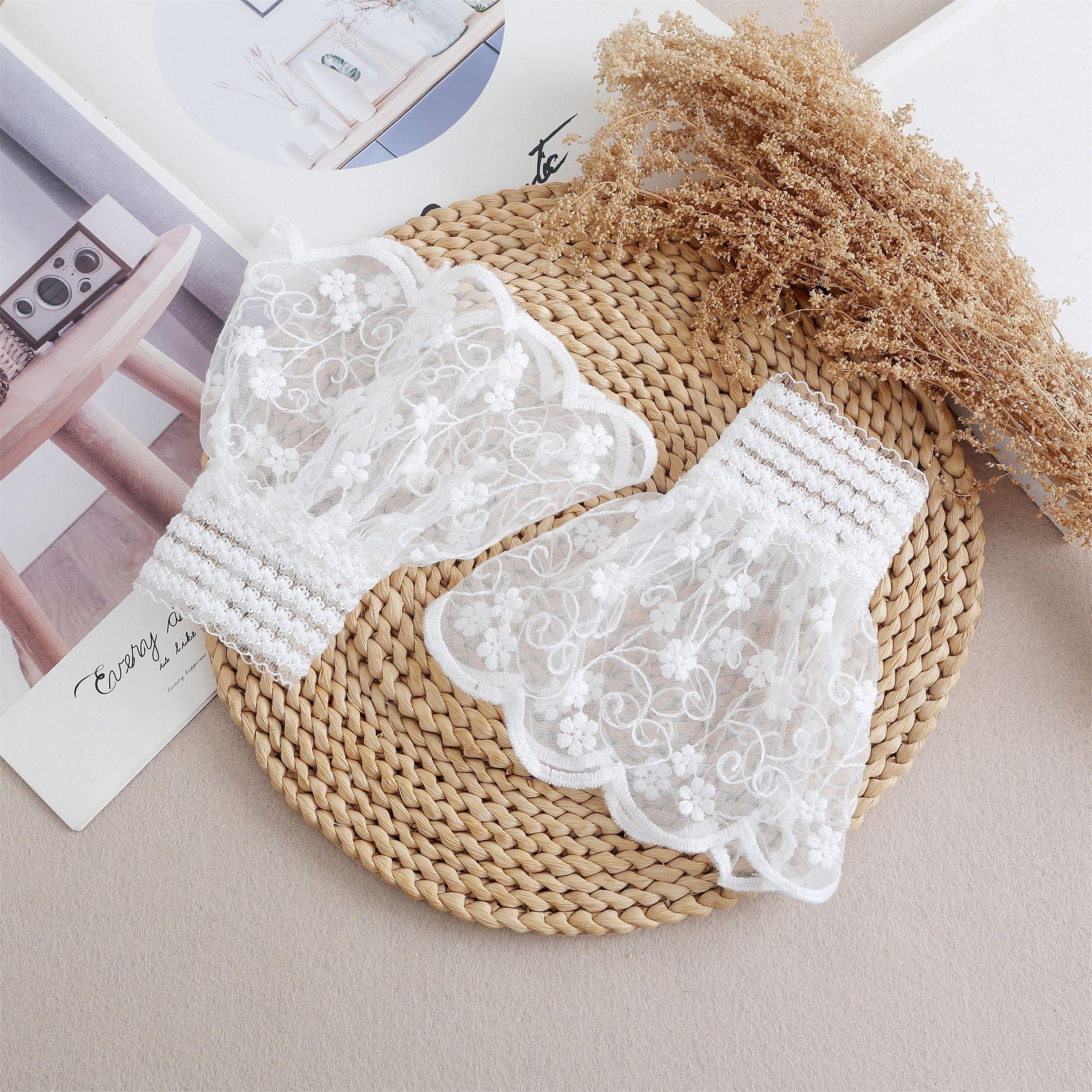 

Кружевной сетчатый цветочный топ со съемными манжетами для женщин, с ложными расклешенными рукавами, плиссированными ложными манжетами, свитер, согревающие запястья, рукав One Size