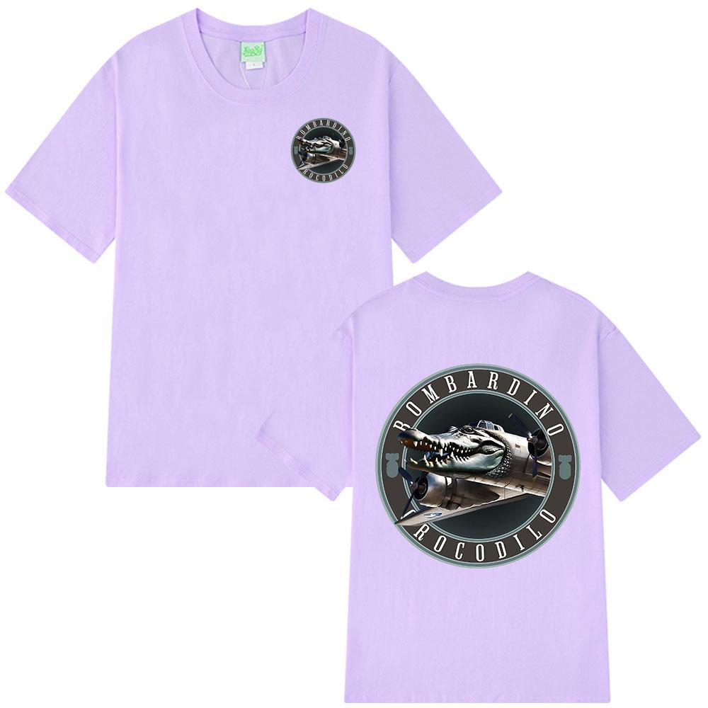 Bombardiro Crocodilo T-shirts Italian Brainrot Funny Meme Crocodile Plane Bomber T-shirt Men Women Cotton Short Sleeve T Shirts