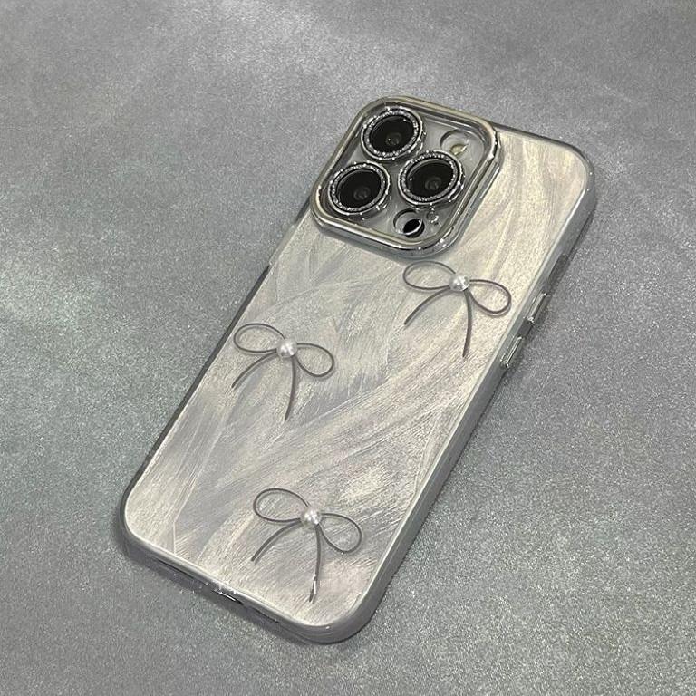 

Three Bows for Apple 13 Phone Case 16Pro Advanced 16 Cute 12 New Silicone 15pro For Apple 6