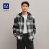 HLA Herren Freizeit-Plaidjacke mit abnehmbarer Kapuze