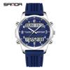 SANDA 9119 Dual Display Steel Belt Watch Men's Double Movement Multi functional Timing Night Light Alarm Clock 5ATM Waterproof-2