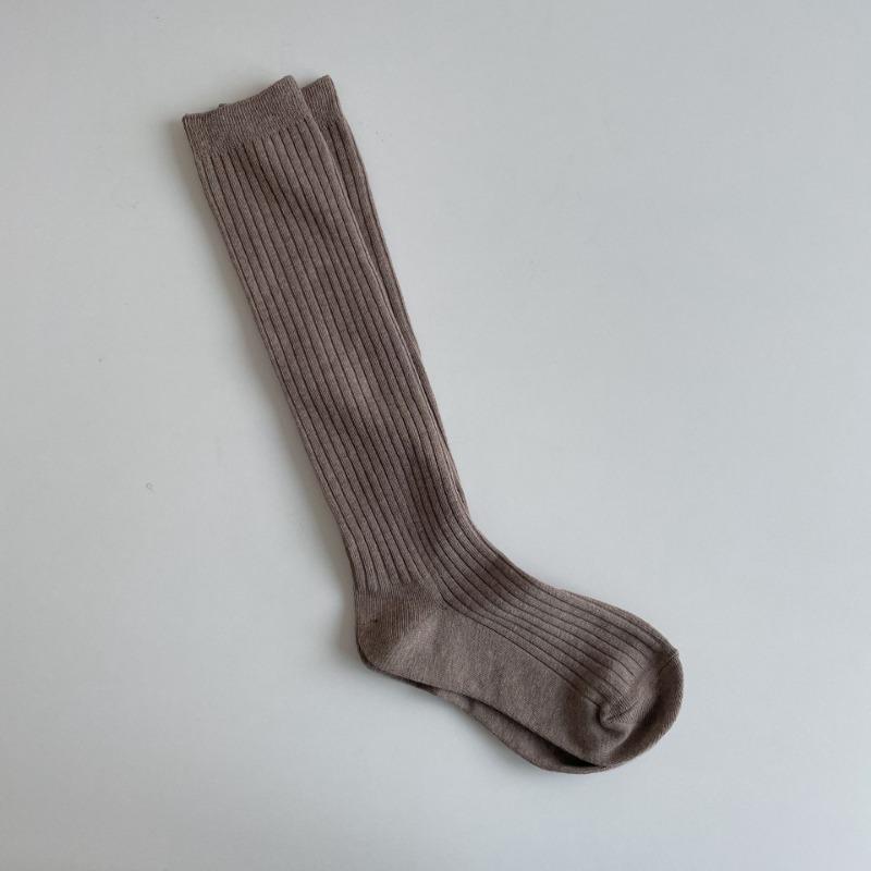 Ladies Fall Versatile Solid Color Cotton Thigh High Calf Socks