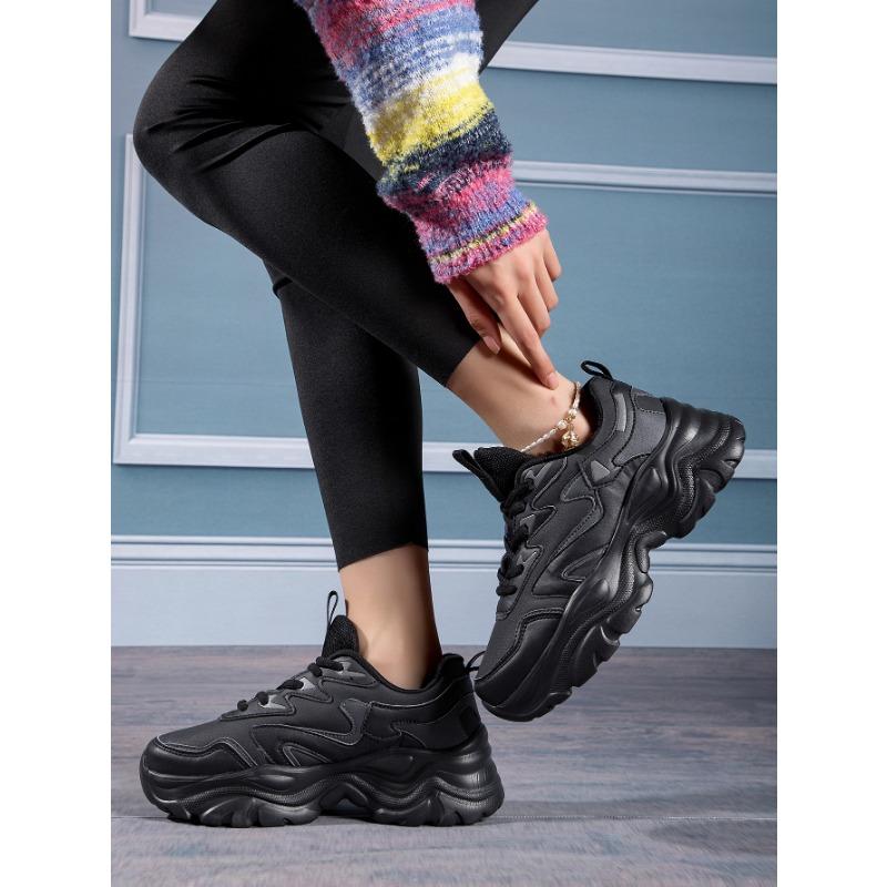 Women New Fashion Platform Sport Shoes Women 2025 New Summer Casual Chunky Sneakers Women Leather Platform Shoes