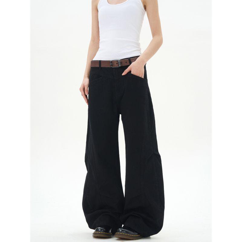 Kisko American Retro Distressed Three-Dimensional Deconstructed Army Green Scimitar Pants Unisex Design Loose Straight Pants