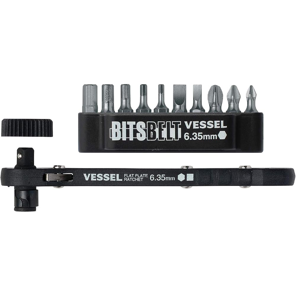 VESSEL (VESSEL) plate ratchet screwdriver set (with 10 positive, negative, hex bits) TD-70