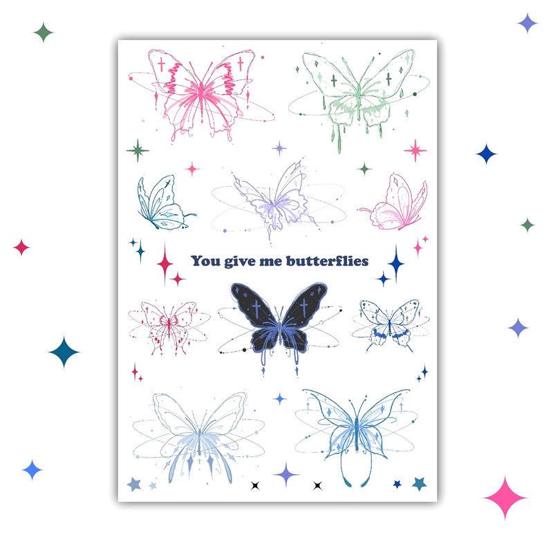 Waterproof Realistic Butterfly Tattoo Sticker – Small, Fresh, Aesthetic Cartoon Style, Long-Lasting, Personalized Colors