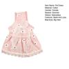 Kleid für Hunde und Katzen, großer Blumendruck am Saum, Spitze, atmungsaktiv, ärmellos, plissiert, Prinzessinnen-Stil, Schlingenkleid, Haustierkleidung