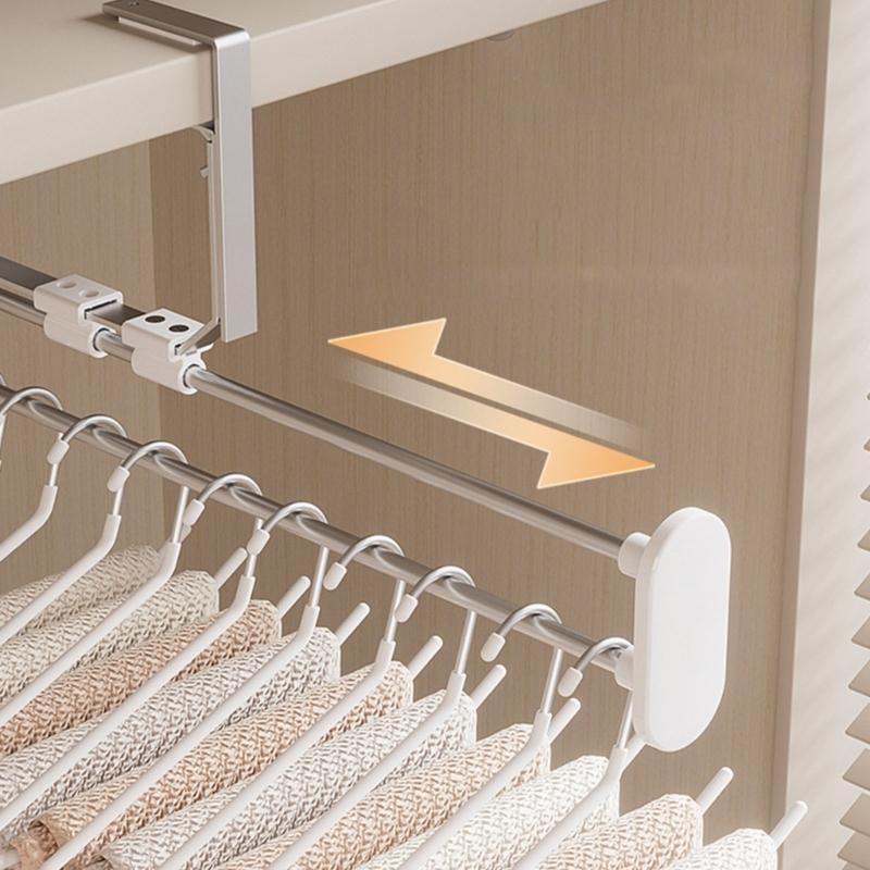 Expandable Clothing Rack Pull Down Garment Hanger System Space Saving Wardrobe Organiser Stainless Steel Iron